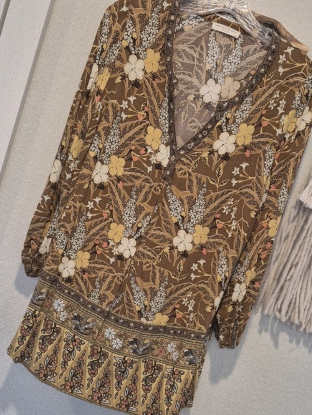 SPELL Spell & the Gypsy Collective Bianca Long Sleeve Floral Tunic Dress, XS - Picture 3 of 15